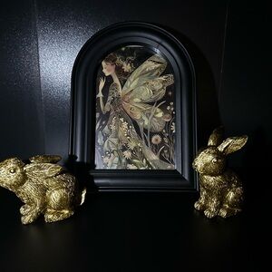 Elegant Fairy Art Print with Gold Accents